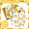 500 Pcs 5 x 5 Inches Cotton Fabric Squares Precut(Yellow Floral)